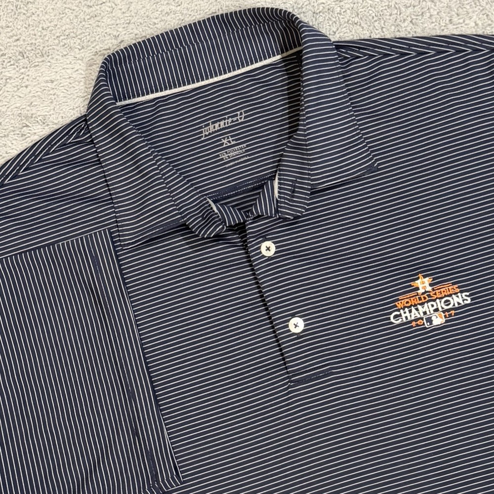 Johnnie-O Houston Astros Mens XL Albatross Prep-Formance Striped Polo Golf Shirt
